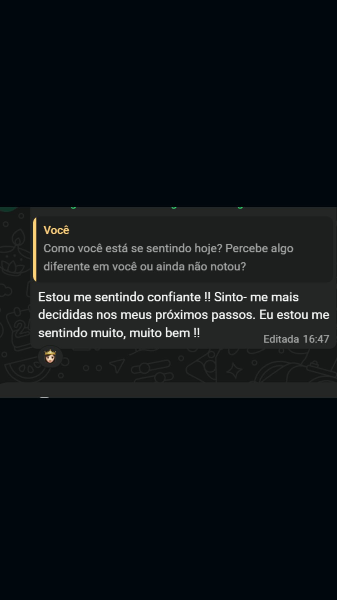 Print de depoimento no WhatsApp